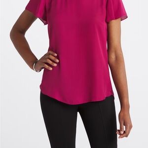 Women's Magenta Short-Sleeve Blouse